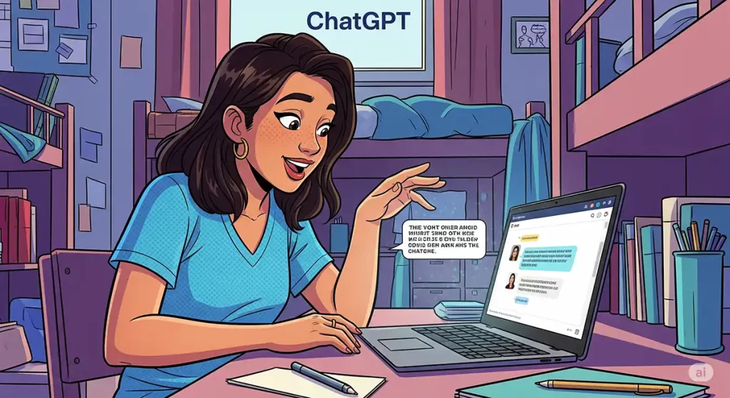 若い女子大学生がChatGPTと初めての会話