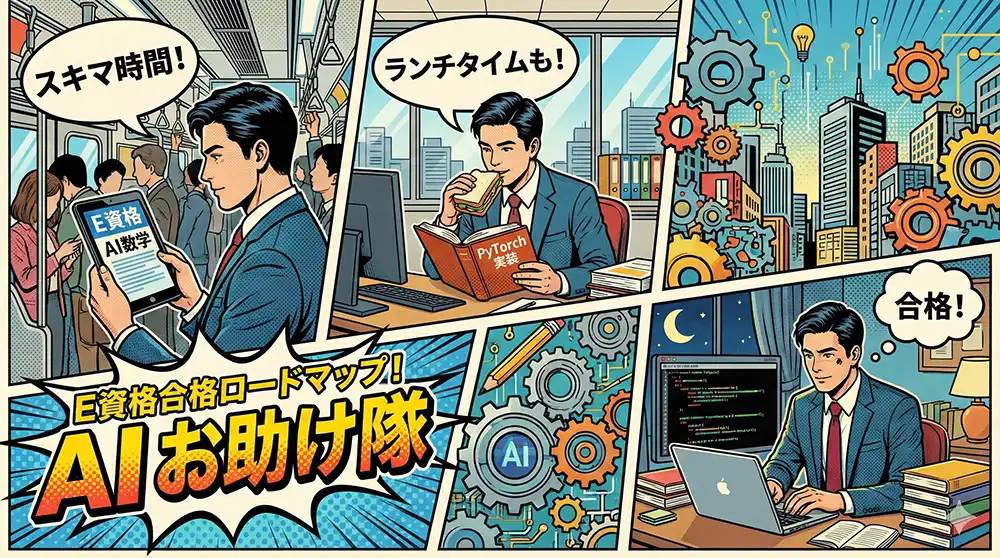 仕事の合間にせっせと知識をものにしていくサラリーマン